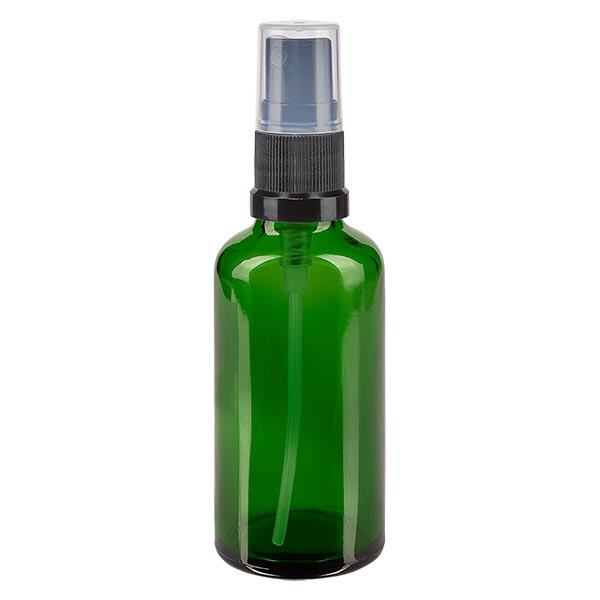 Apoteksflaska grön 50ml spraytopp svart Apoteksflaska grön 50ml spraytopp svart
