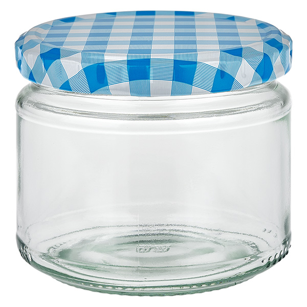 330 ml rund burk + BasicSeal-lock blå/vit UNiTWIST