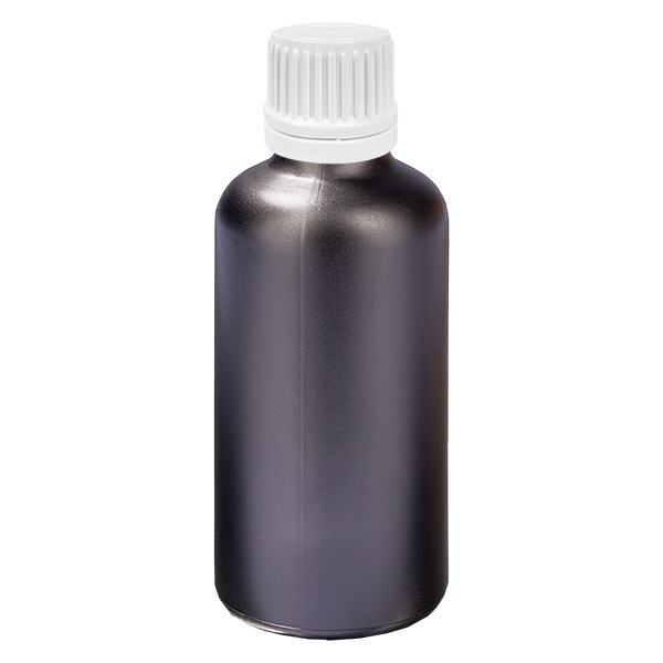 50 ml Droppflaska 0,7 mm vit med säkerhetslock BlackLine UT18/50