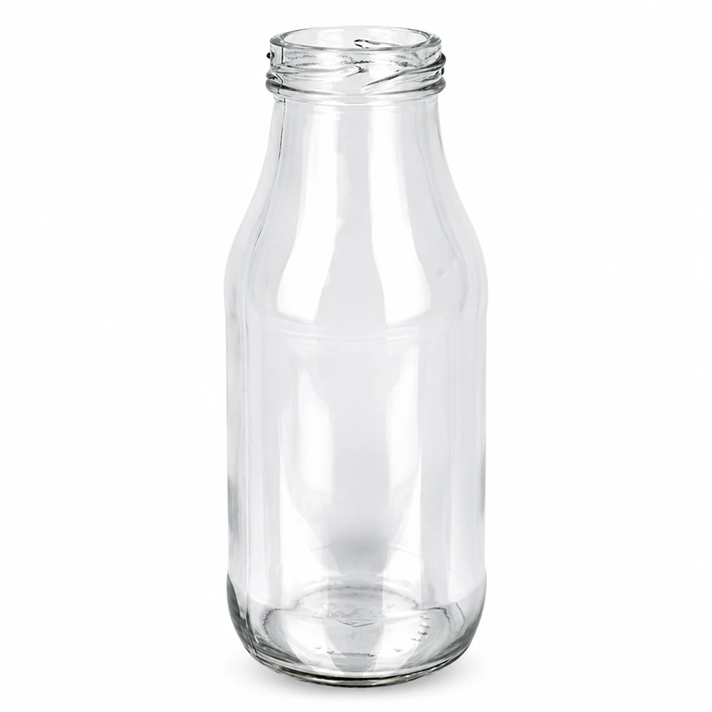 263 ml flaska utan lock (TO43) UNiTWIST UNiTWIST glasflaska 263 ml transparent med TO43-gänga utan lock för juice och drycker