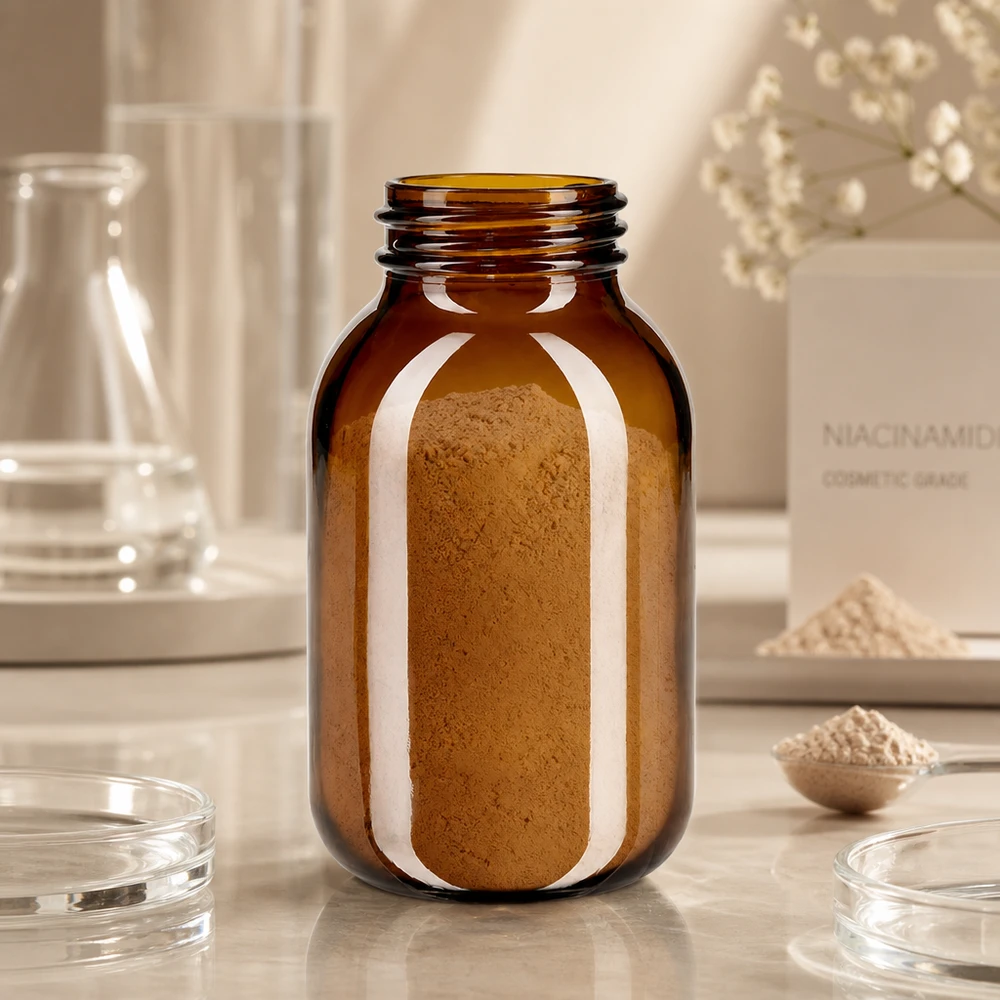 500ml flaska med bred hals bärnstensfärgat glas Tom 500 ml bredhalsad flaska i bärnstensfärgat glas för pulverformiga ämnen och kosttillskott
