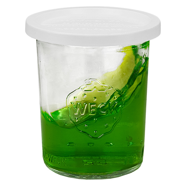 Set med 12 Weck-burkar 160 ml Krossade glasögon med 12 lock Set med 12 Weck-burkar 160 ml Krossade glasögon med 12 lock