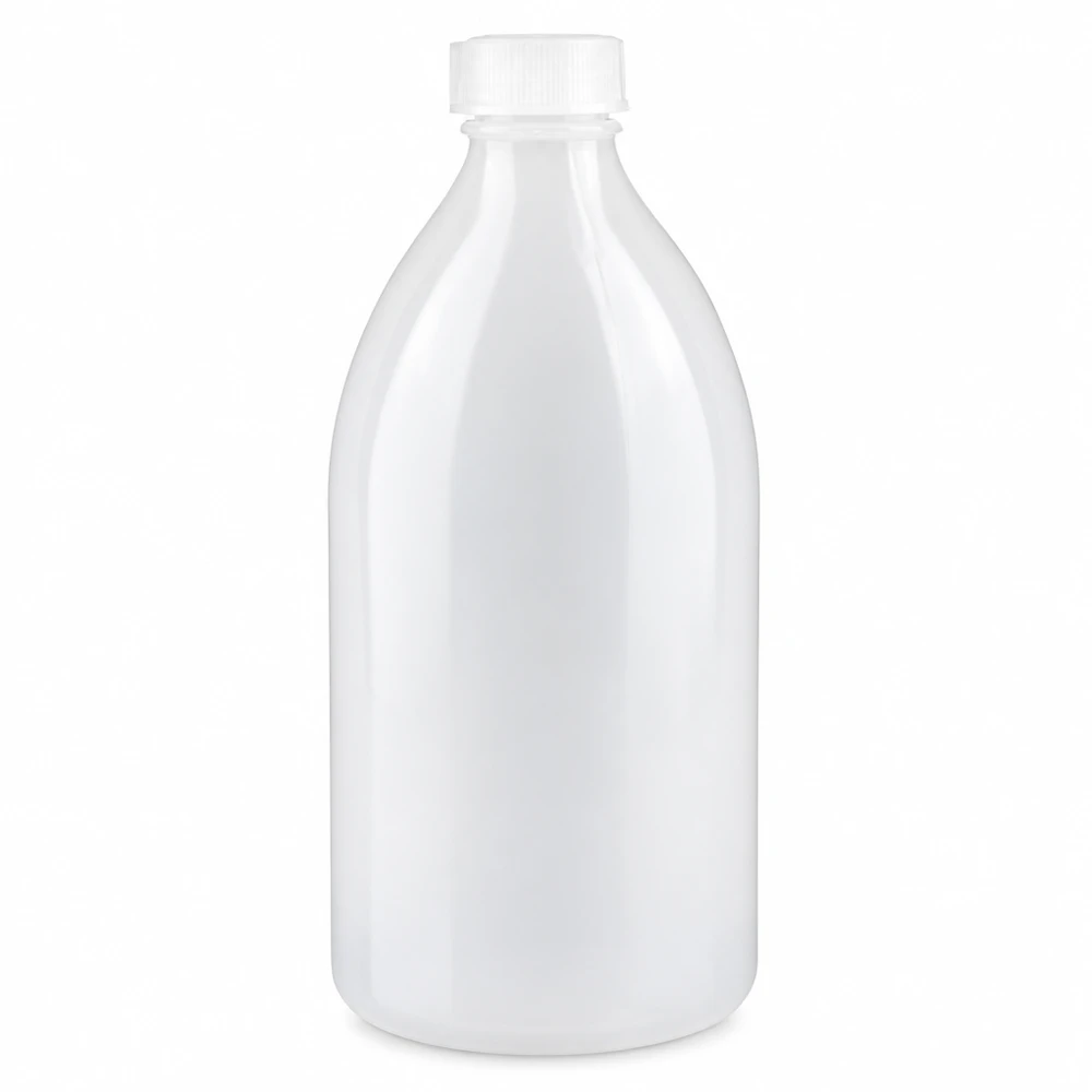 500ml skruvflaska, laboratorieflaska med smal hals Robuste 500ml Labor Enghalsflasche aus HDPE Kunststoff mit sicherem Schraubdeckel