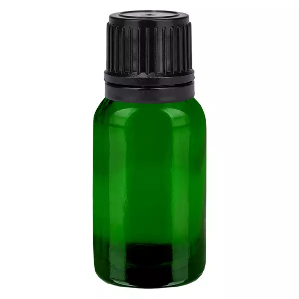 10ml flaska 11mm skruvkork svart sabotagesäkert lock GreenLine UT18/10 10ml flaska 11mm skruvkork svart sabotagesäkert lock GreenLine UT18/10