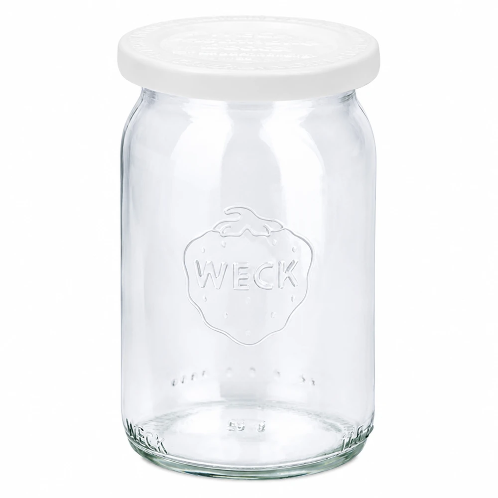 145 ml cylinderburk med lock för färskhet. WECK RR40 WECK cylindrisk burk 145ml med vitt lock RR40 konserveringsburk tom transparent
