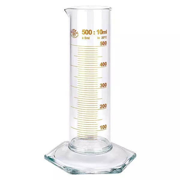 500ml mätcylinder NF tillverkad av glas, brun skala