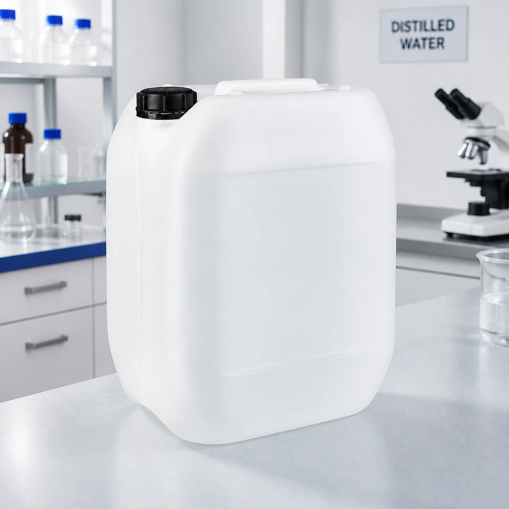 10-liters laboratoriebehållare av HDPE-plast för destillerat vatten inom vetenskaplig användning