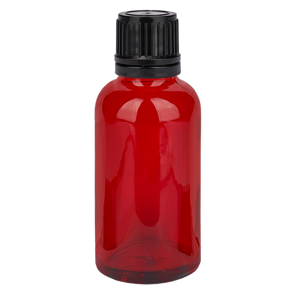 30 ml globflaska 3 mm hällring svart förslutning med sabotageskydd RedLine UT18/30