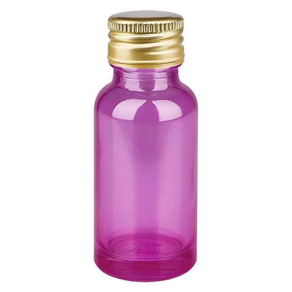 20ml flaska 11mm skruvkork aluminium guld standard PurpleLine. UT18/20