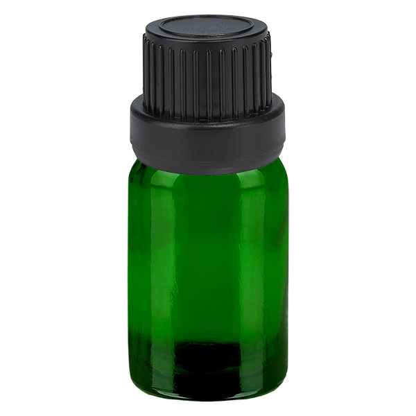 5ml flaska 11mm skruvkork svart sabotagesäkert lock GreenLine UT18/5 5ml flaska 11mm skruvkork svart sabotagesäkert lock GreenLine UT18/5