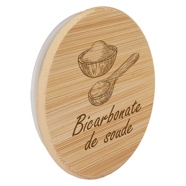 Couvercle en bois "bicarbonate of soda" för WECK RR60 Couvercle en bois "bicarbonate of soda" för WECK RR60