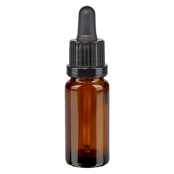 Apoteksflaska brun 10ml pipett svart/svart OV Apoteksflaska brun 10ml pipett svart/svart OV