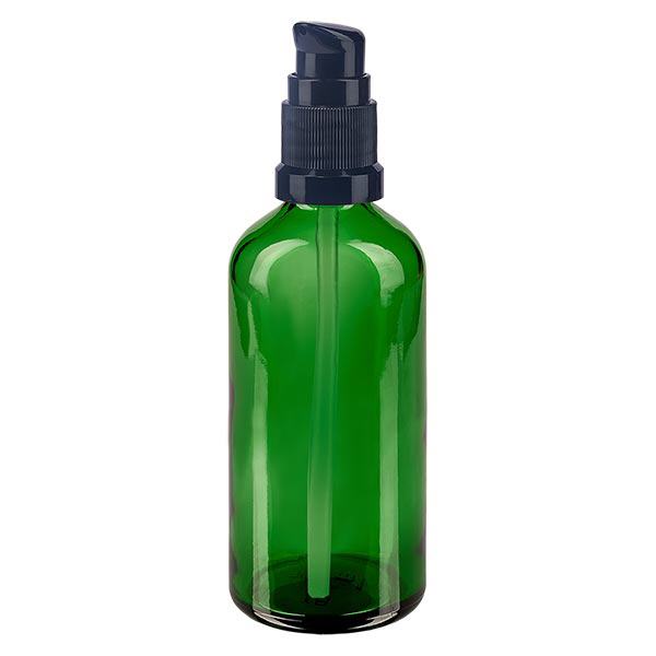 Apoteksflaska grön 100ml pumplock svart standard Apoteksflaska grön 100ml pumplock svart standard