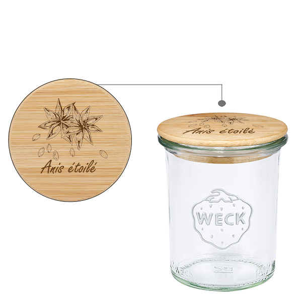 Trälock Anis étoilé med glas WECK 160 ml