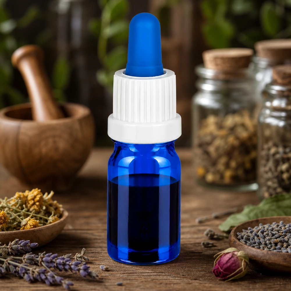 Exakt 5 ml droppflaska med vit pipett för aromaterapioljor och essenser