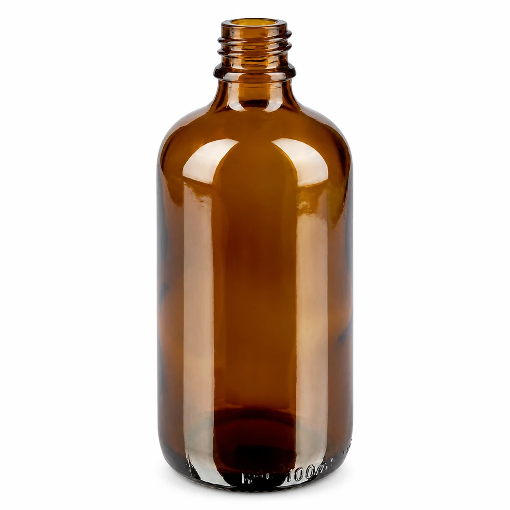 Brun pipettflaska 100 ml av UV-skyddat glas med gängat lock för laboratoriebruk
