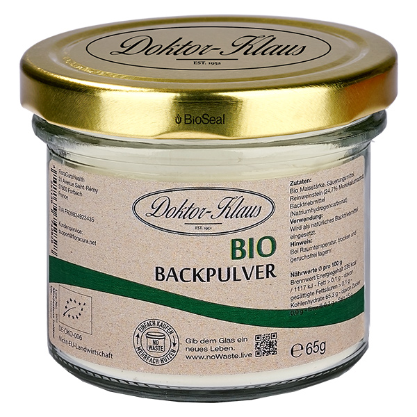 Bakpulver ekologiskt 65g Doktor-Klaus noWaste Bakpulver ekologiskt 65g Doktor-Klaus noWaste