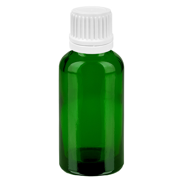 30ml Droppflaska 0.7mm vit med säkerhetslock GreenLine UT18/30