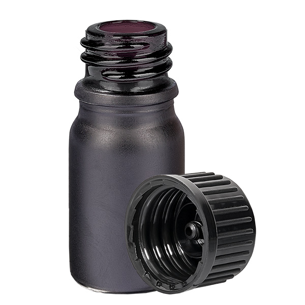 5ml flaska 11mm skruvkork svart standard BlackLine UT18/5 5ml flaska 11mm skruvkork svart standard BlackLine UT18/5