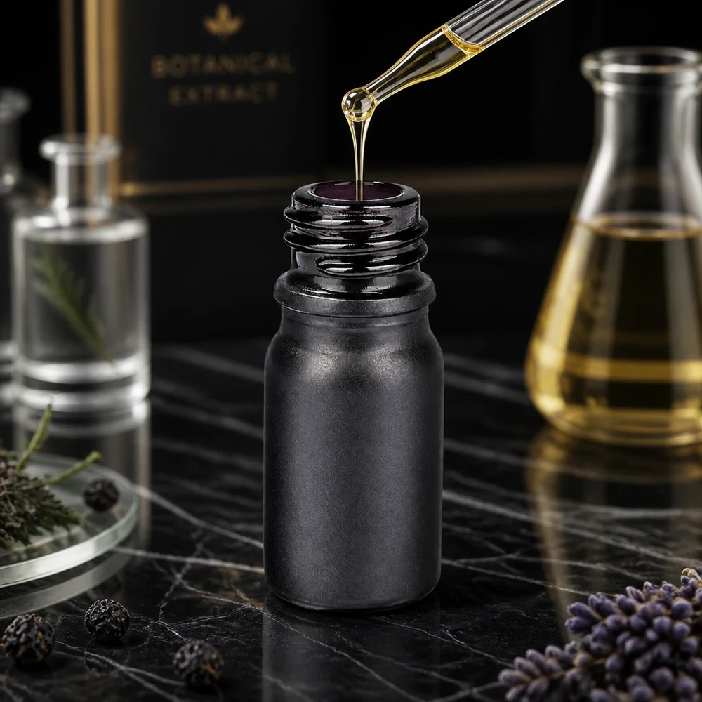 Premium 5ml apoteksflaska BlackLine UT18/5 UNiTWIST för högkvalitativa serum och oljor