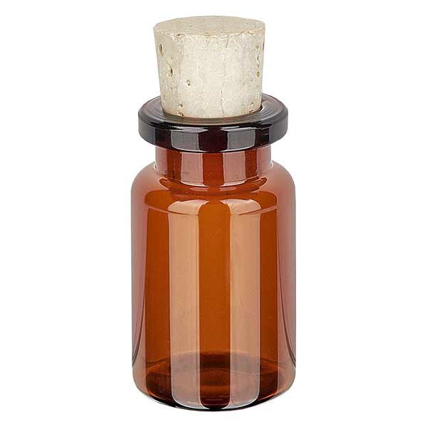 Flaska bärnstensfärgat glas 5ml med kork 11/14mm