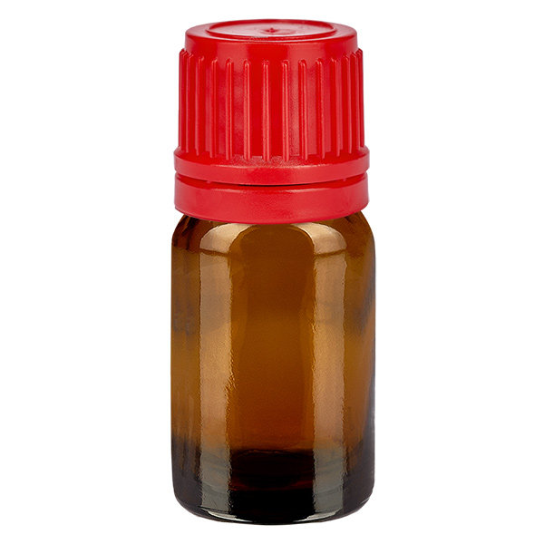 5ml flaska 11mm skruvkork röd sabotagesäker kapsyl BrownLine UT18/5