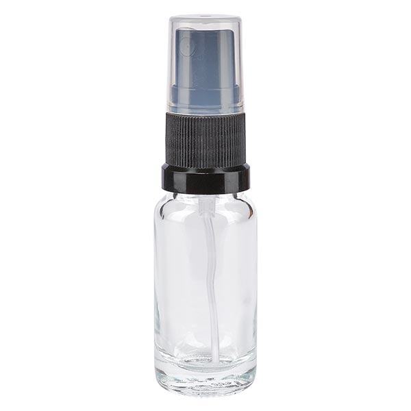 Apoteksflaska klar 10ml sprayfäste svart Apoteksflaska klar 10ml sprayfäste svart