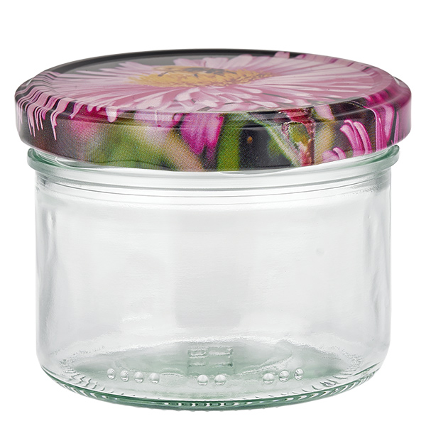 230 ml cylinderburk + BasicSeal-lock blommig design