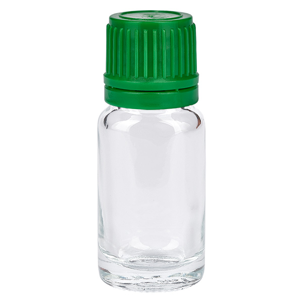 10ml flaska 11mm skruvkork grönt manipulationsskyddat lock ClearLine UT18/10