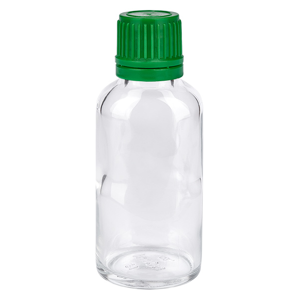 30ml flaska 11mm skruvkork grönt sabotagesäkert lock ClearLine UT18/30
