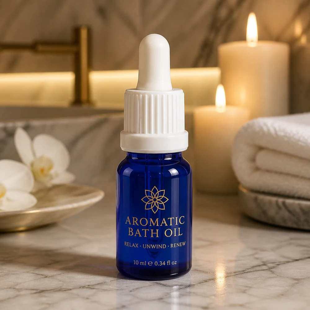 5 ml pipettflaska vit med säkerhetsförslutning BlueLine UT18/5 Kompakt 5 ml pipettflaska med vit pipett, idealisk för aromaterapi och eteriska oljor