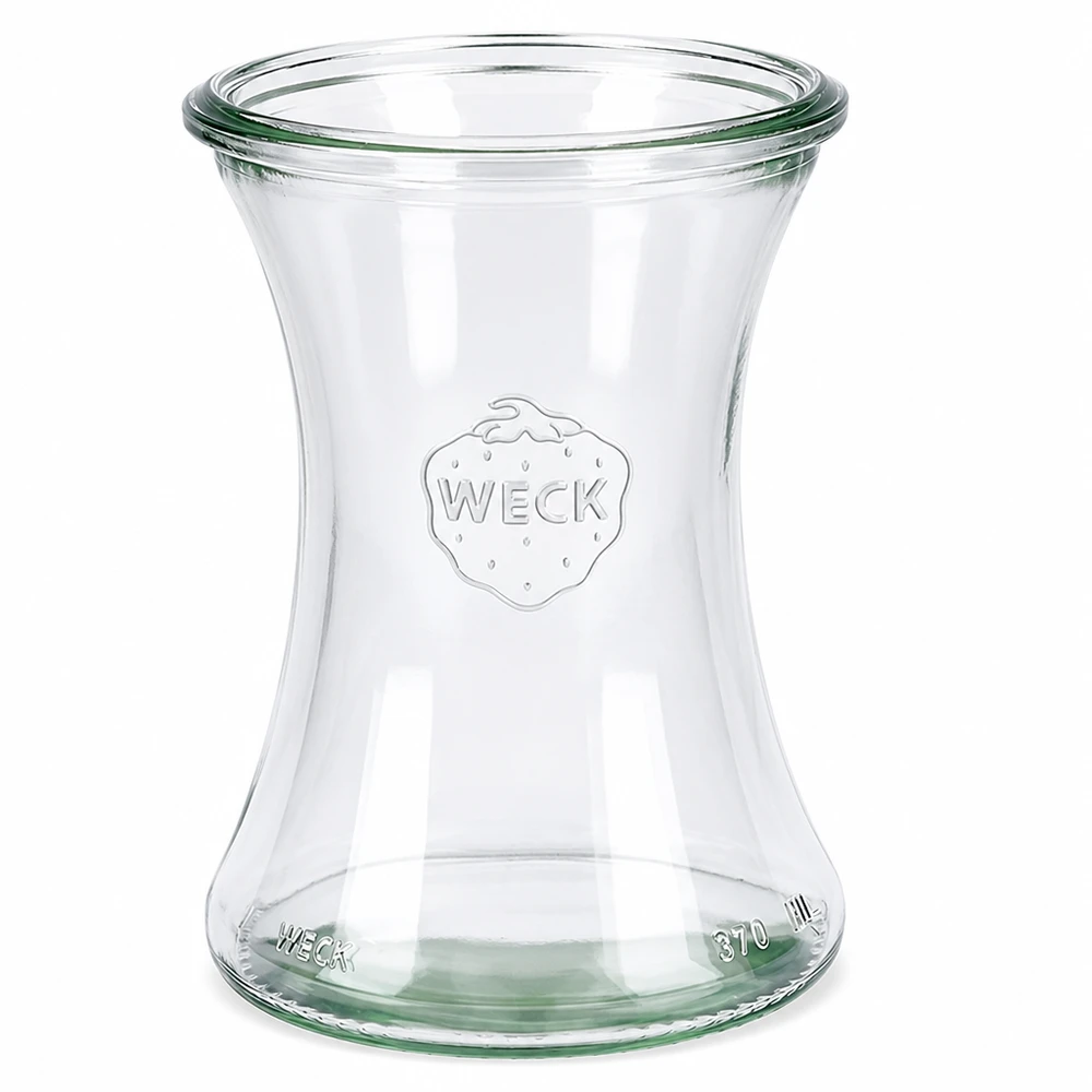 370 ml delikatessburk WECK RR80 WECK delikatessburk 370ml RR80 av klarglas med präglad logotyp och volymangivelse