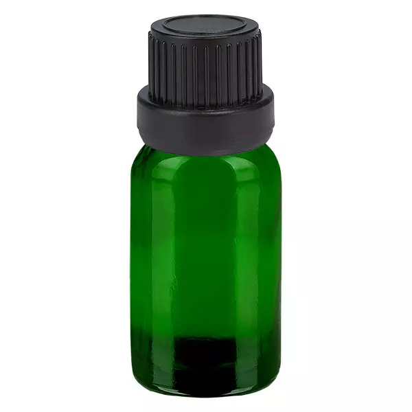 10ml flaska 11mm skruvkork svart sabotagesäkert lock GreenLine UT18/10 10ml flaska 11mm skruvkork svart sabotagesäkert lock GreenLine UT18/10