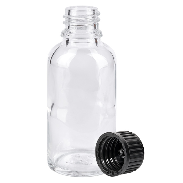 30ml flaska 11mm skruvkork svart standard ClearLine UT18/30 30ml flaska 11mm skruvkork svart standard ClearLine UT18/30