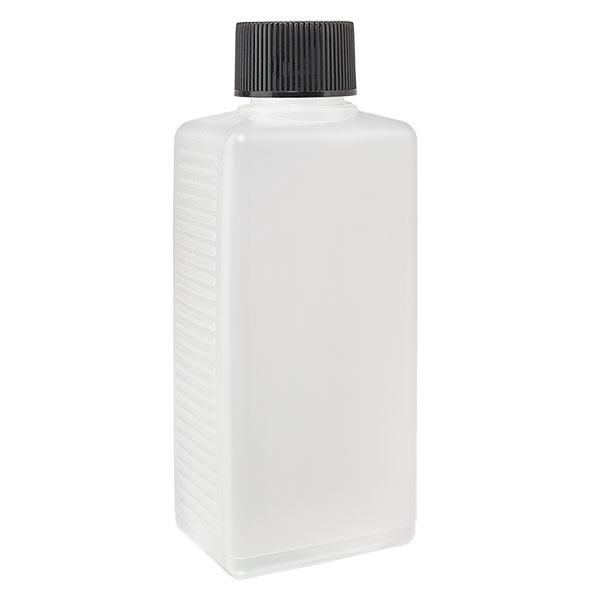 250 ml fyrkantig flaska PE natur, med lock 250 ml fyrkantig flaska PE natur, med lock