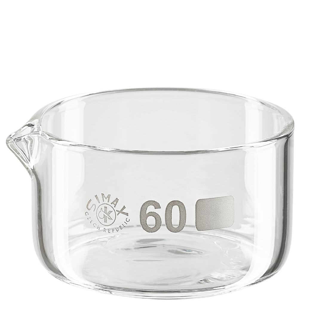 60ml kristalliseringsskål med pip av borosilikat ø60mm 60ml kristalliseringsskål med pip av borosilikat ø60mm