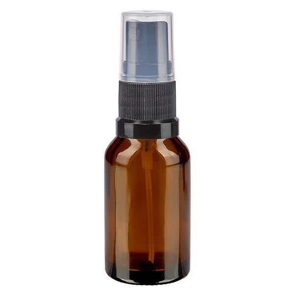 Apoteksflaska brun 15ml spraylock svart Apoteksflaska brun 15ml spraylock svart