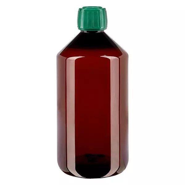 PET-flaska 750 ml med grönt säkerhetslock PET-flaska 750 ml med grönt säkerhetslock