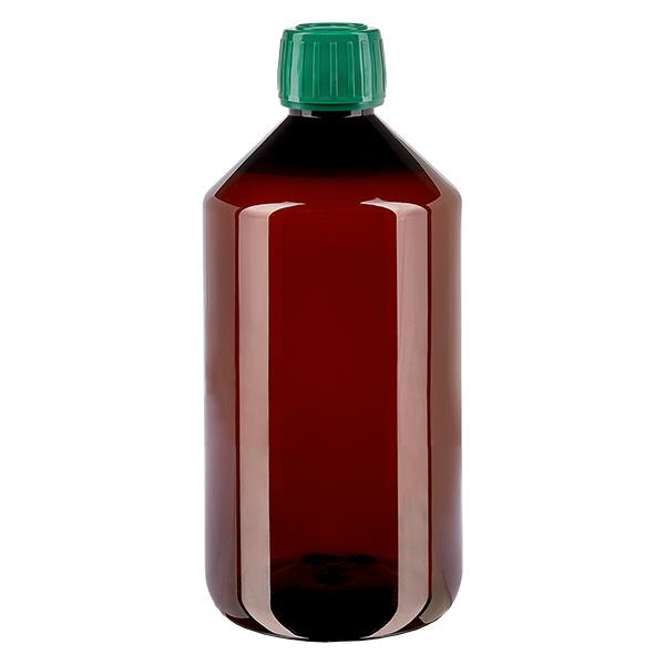 PET-flaska 750 ml med grönt säkerhetslock PET-flaska 750 ml med grönt säkerhetslock