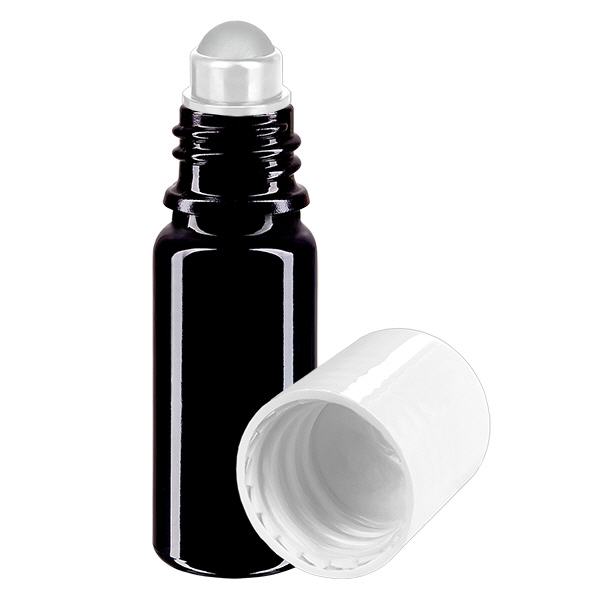 Apoteksflaska violett 10ml roll-on lock vit Apoteksflaska violett 10ml roll-on lock vit