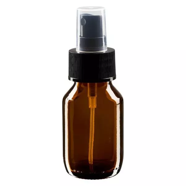 50ml medicinflaska brun, pumpförstärkare svart ApoGlas 50ml medicinflaska brun, pumpförstärkare svart ApoGlas