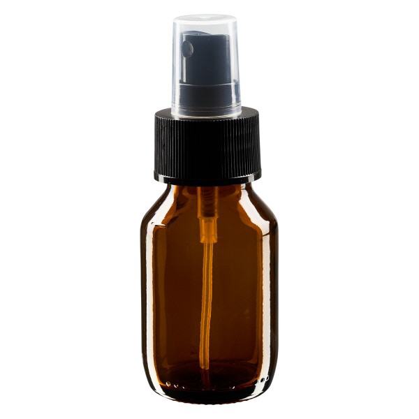 50ml medicinflaska brun, pumpförstärkare svart ApoGlas 50ml medicinflaska brun, pumpförstärkare svart ApoGlas