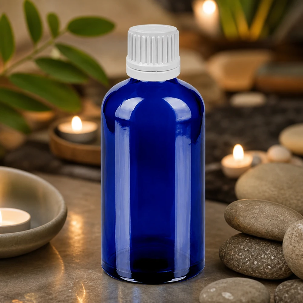 100ml Droppflaska 0,7mm vit med säkerhetslock BlueLine UT18/100