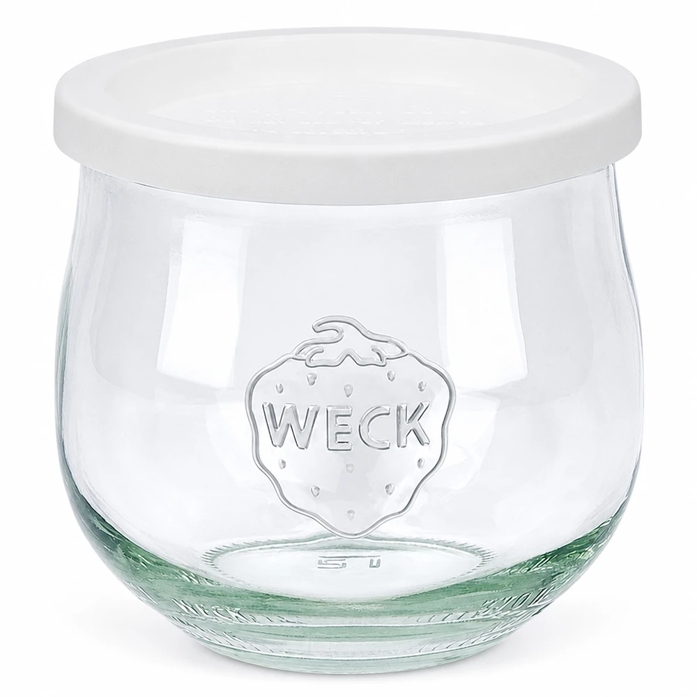 370 ml tulpanformad burk med friskhetslock WECK RR80 WECK tulpanburk 370 ml med vitt friskhetslock RR80 konserveringsburk för förvaring och konservering