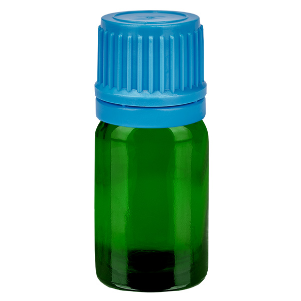 5ml flaska 11mm skruvkork blå med sabotageskydd GreenLine UT18/5 5ml flaska 11mm skruvkork blå med sabotageskydd GreenLine UT18/5