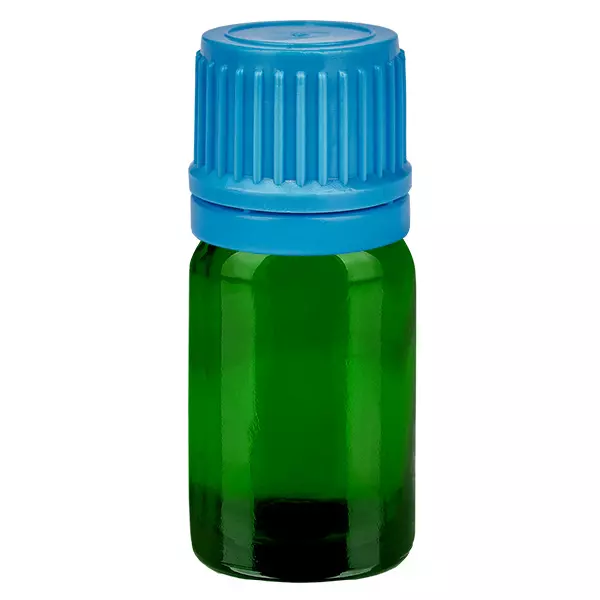 5ml flaska 11mm skruvkork blå med sabotageskydd GreenLine UT18/5 5ml flaska 11mm skruvkork blå med sabotageskydd GreenLine UT18/5