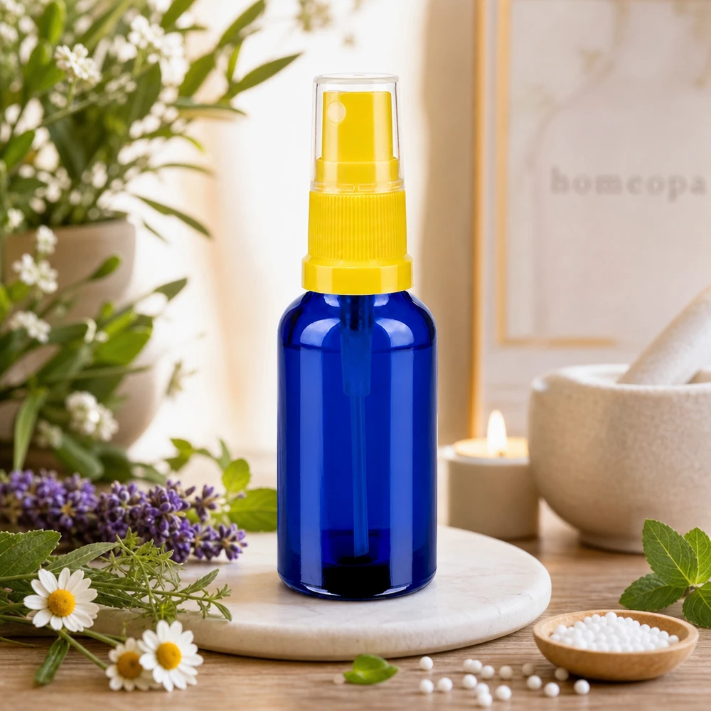 Liten 30 ml sprayflaska av robust glas, perfekt för resor och när du är på språng