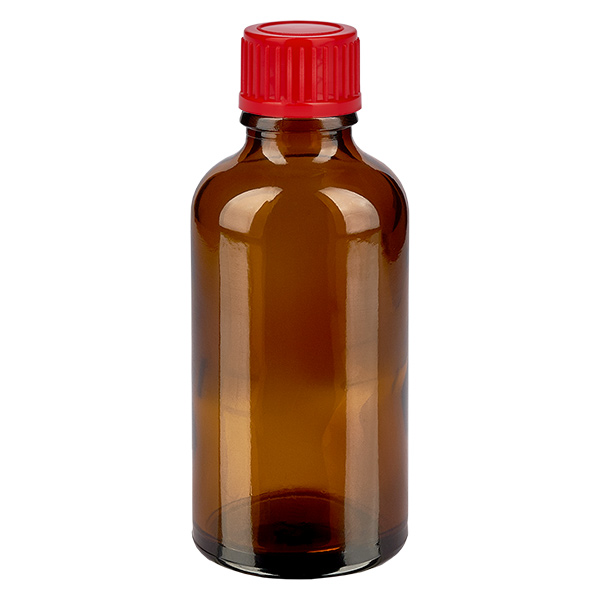 50ml flaska 11mm skruvkork röd standard BrownLine UT18/50