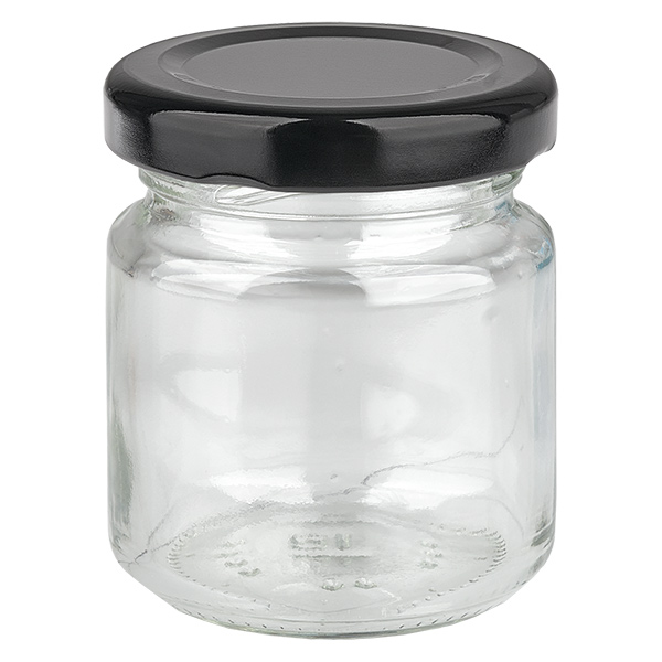 Rund burk 53 ml med lock BasicSeal svart UNiTWIST