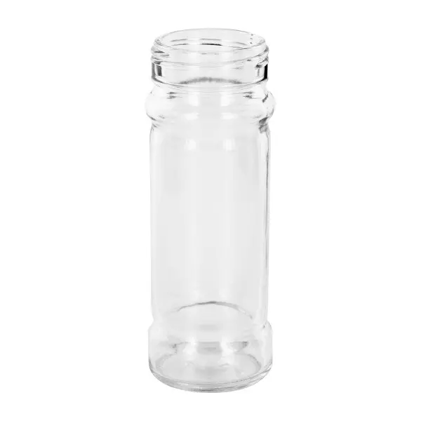 Salt- och kryddburk Mary 100ml, gänga 41mm klarglas Kryddburk Mary i klart glas, 100 ml, med 41 mm gänga, för salt och kryddor